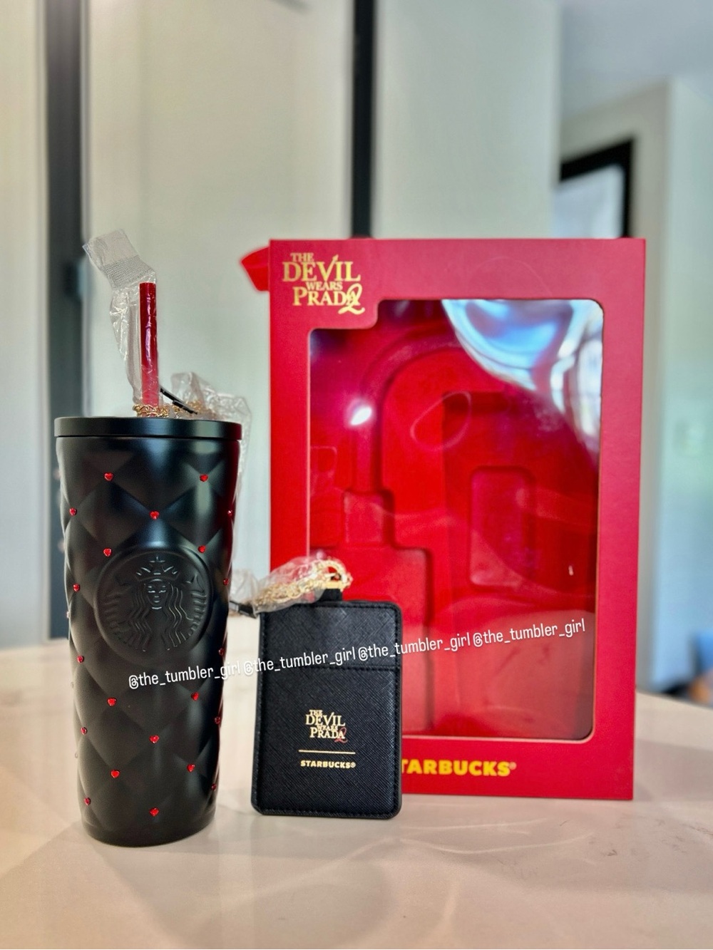 Starbucks x The Devil Wears Prada BLACK Diamond SS Tumbler 20oz with Card Holder